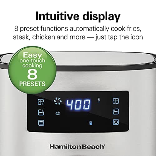Hamilton Beach 5.8 Quart Digital Air Fryer Oven with 8 Presets, Easy to Clean Nonstick Basket, Black (35075) 5