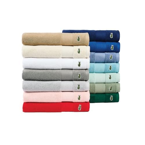 Lacoste Heritage 100% Supima Cotton Bath Towel, Aloe, 30" x 54" – Highly Absorbent & Quick Drying, Premium Super Soft Bath Towel, Bathroom Essential, Gift for All Occasions, Machine Washable 6