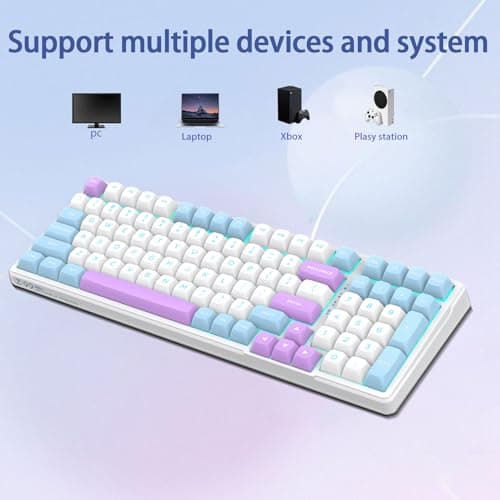 E-YOOSO Wired Mechanical Keyboard, 99 Keys Creamy Keyboard Gasket Structure with Sound Dampening Foam, Office Work Keyboard with Number Pad, Gaming RGB Backlit Keyboard for PC/Laptop 7