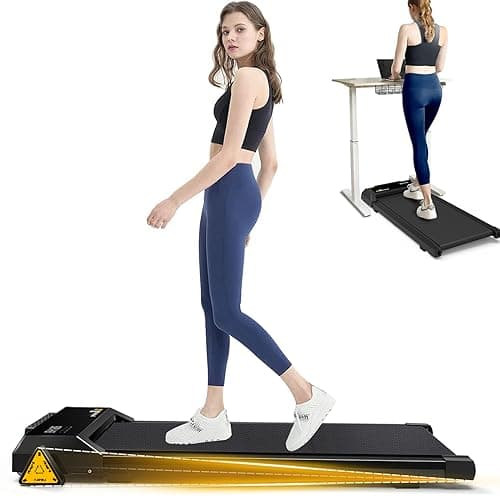 Under Desk Treadmill, Walking Pad for Home/Office, Portable Walking Treadmill 2.5HP, Walking Jogging Machine with 265 lbs Weight Capacity Remote Control LED Display (Black)