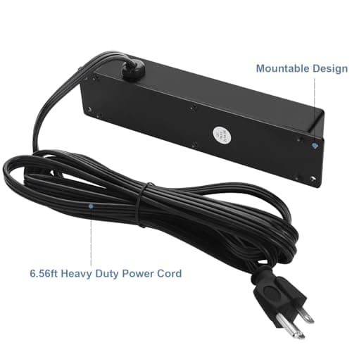 Wall Mount Power Outlet Strip, 4 Outlet Mountable Power Strip with Switch, Under Desk Power Strip Connect with 6ft Cord Mount Under Desk, Workbench, Nightstand, Dresser, Table.(Black) 5