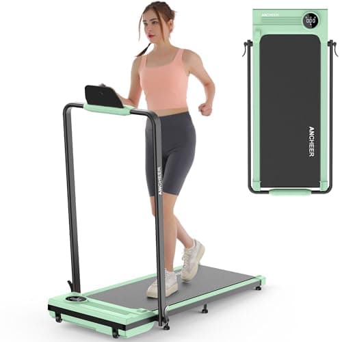 ANCHEER Treadmills with Incline, 7.5MPH Under Desk Treadmill/2s Folding/Max 350 lb Capacity-Walking Pad/Compact Electric Treadmill for Home/Gym/Office with LED Touch Screen/Remote Watch
