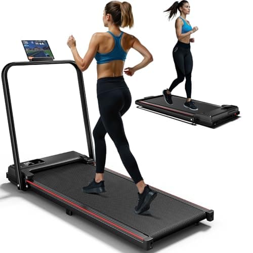 Walking Pad Treadmill with Handle Bar & Incline, Advzon Portable Under Desk Treadmill for Home, 2 in 1 Walking Running Machine with 300+ lbs Capacity and LED Display