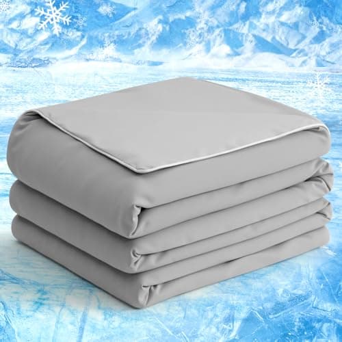 Silkyrest Cooling Comforter Twin/Twin XL, Cooling Blanket for Hot Sleepers, Lightweight & Breathable Double-Sided Summer Comforter with Q-Max > 0.4 Technology for Night Sweats, 68X90 Inches, Grey