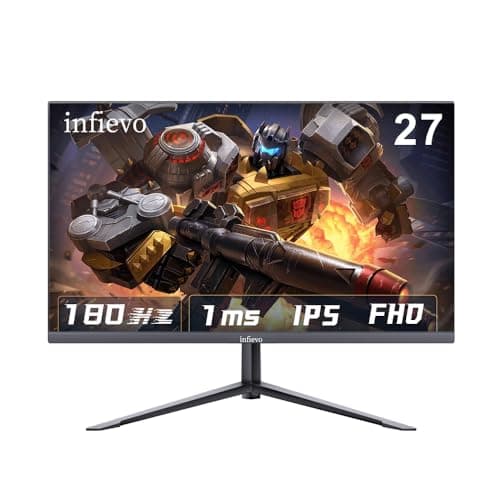 INFIEVO Gaming Monitor 27 Inch FHD 1080P Computer Monitor 180Hz IPS 1ms, FreeSync, Ultra-Thin PC Monitor, VESA Compatible, Tilt Adjustable, Eye Care Technology, HDMI/DP