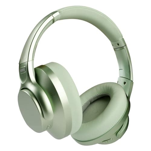 TUINYO Wireless Headphones - Noise Cancelling Over Ear Bluetooth Headphones with 60H Playtime, Deep Bass Hi-Fi Stereo Sound & Comfortable Earpads for Travel, Home and Office-Green