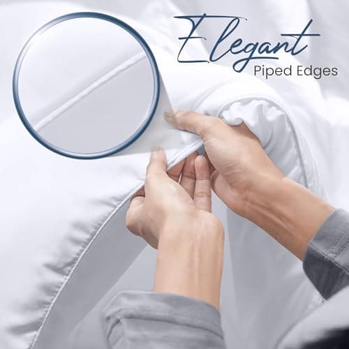 Utopia Bedding Comforters Queen Size, All Season Duvet Insert, Down Alternative Box Stitched Bed Comforter with Corner Tabs, Machine Washable (White) 6