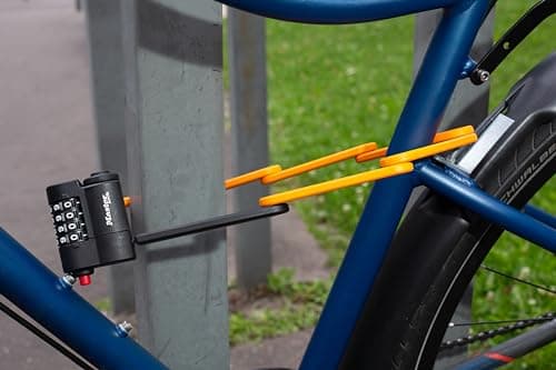 Master Lock Orange Hardened Steel Link Folding Bike Lock, Heavy Duty Anti-Theft Bicycle Lock with Customizable Combination, 2-1/2ft (80cm) Length x 0.15 in (4 mm), 8336EC 6