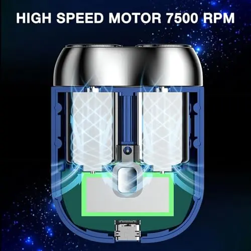 2026 New Model Mini Dual-Head Electric Shaver, Electric Mini Portable Razor, Pocket Size Washable Double Head Razor, Rechargeable Waterproof Compact Electric Shaver for Home, Car, Travel (Blue) 7