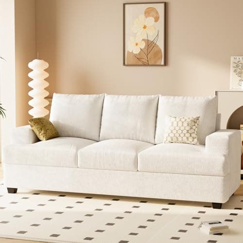 Zelimon 89" Sofa Couch with Extra Deep 3 Seats Memory Foam Modern Sofa Couches for Living Room Washable Removable Chenille Cover Cozy Lounge Sofa, Bleach