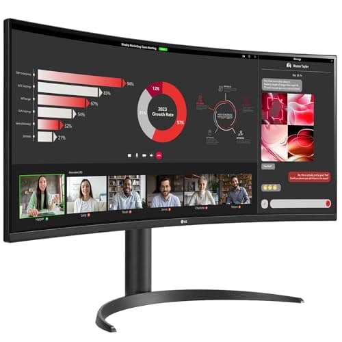 LG 34WR55QC-B 34" Curved UltraWide WQHD HDR 10 100Hz Monitor with USB Type-C, 3440x1440 Curved Display, 100Hz Refresh Rate, AMD FreeSync, Borderless Design 5