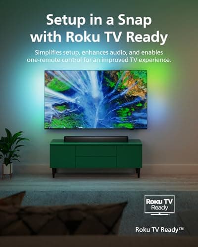 Philips B5109 SoundBar for TV, 2.0 Channel Sound, DTS Virtual:X, Dolby Digital Plus,BT LE Audio, EQ Effects,Night Mode, Easy Setup, EasyLINK, Roku TV Ready, Remote/APP Control, Darkgrey 7