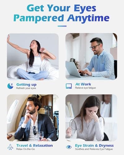 Silk Cordless Heated Eye Mask, Washable Heat Eye Compress for Dry Eye Electric Eye Heating Pad Warm Eye Mask for Eye Fatigue Stye Sinus Blepharitis MGD Gifts for Men Women 6