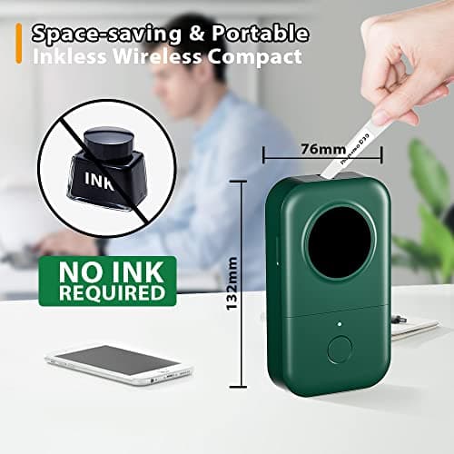 Phomemo D30 Label Maker Machine, Portable Bluetooth Mini Label Printer, Smart Phone Handheld Thermal Sticker Small Labeler Multiple Templates Font Icon Inkless for Home Office 5