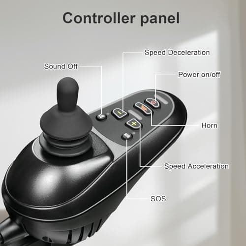 Foldable Electric Wheelchairs for Adults,Electric Wheelchair for Senior,Power Wheelchair Dual 250W Motors,12.5 Miles Range,All Terrain Compact Motorized Wheelchair Rechargeable,220 Lbs Capacity,Black 6
