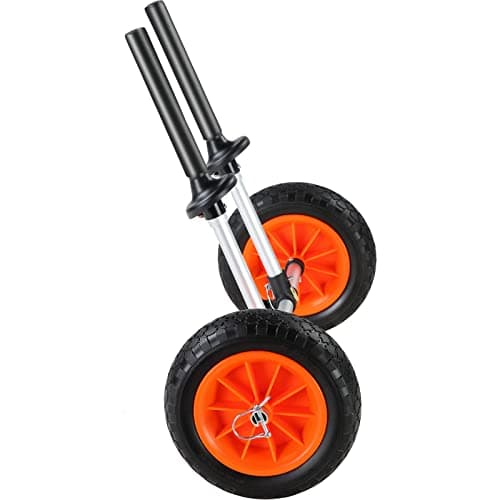 VEVOR Sit on Top Kayak Cart Dolly, 280lbs Load Capacity, Adjustable Width for Kayaks with Drain Holes of 1’’, Detachable Canoe Trolley Cart with 10'' Solid Tires 12