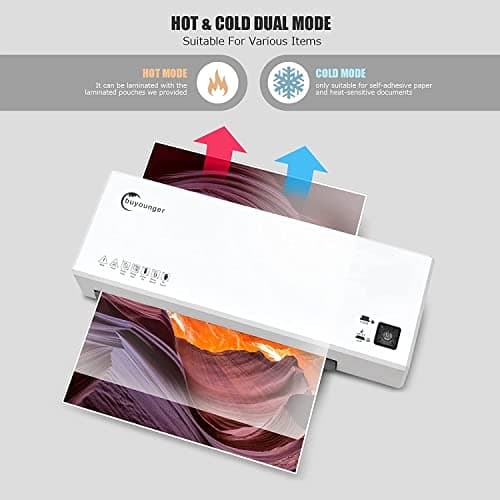 Buyounger Laminator Machine with 40 Laminating Sheets, A4 Laminator Thermal and Cold with Paper Trimmer & Corner Rounder, 9-Inch Laminating Machine for Home School Office 6