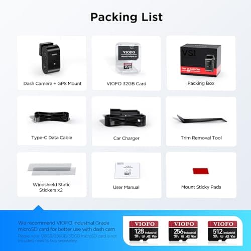 VIOFO VS1 Mini Dash Cam, 1440P/2K HDR Dashcam, STARVIS 2 Sensor, Free 32GB SD Card, 5GHz Wi-Fi Voice Control Car Dash Camera with GPS, Night Vision 2.0, 24H Parking Mode, Support 512GB Max 8