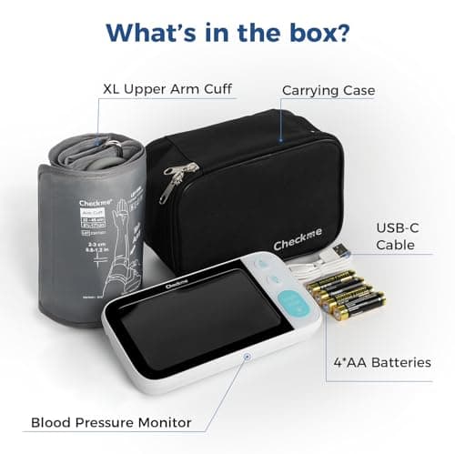 Checkme Blutooth Blood Pressure Monitors for Home Use, Blood Pressure Machine with Dual-Display, Extra-Large Adult Cuff, 500 Readings, Voice Broadcast - Automatic BP Monitor with Bluetooth 8