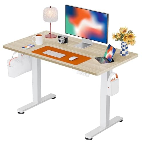 ErGear Height Adjustable Electric Standing Desk, 44 x 24 Inches Sit Stand up Desk, Memory Computer Home Office Desk, Natural