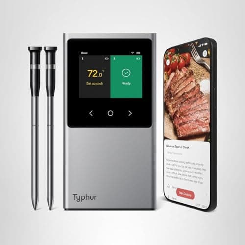 Typhur Sync WiFi Wireless Meat Thermometer Digital, 2 Probes, Smart Base, LCD Display, Unlimited Range, Bluetooth 5.4, Improved Stability, NIST-Certified Accuracy, BBQ, Grill, Smoker, Oven, Kitchen 8