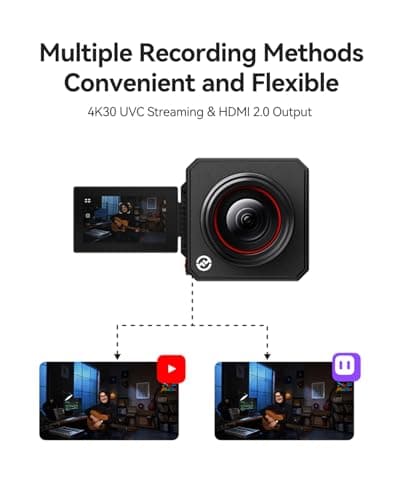Hollyland VenusLiv Air Live Streaming Camera,1/1.3" CMOS/F1.05 Custom Lens,4K30p/UVC/HDMI Video Output,Built for 24/7 Streaming,AI Tuning/Green Screen/Image Overlay/Skin Beauty/Color Correction 6