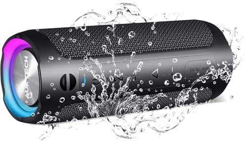 AUKTECH 30W Portable Bluetooth Speaker, IPX7 Waterproof, 24H Playtime, LED Lights, Bluetooth 5.3, Wireless Speaker for Outdoor, Home, Party, Beach, Shower