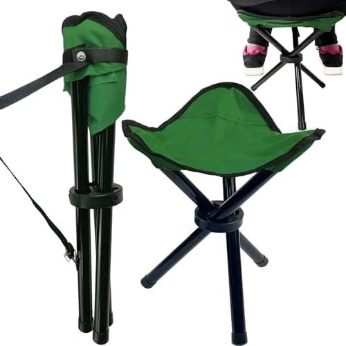 Travel Folding Camping Stool, 14.6 inches Tripod Chair and Maximum weight 240 lbs Outdoor Portable Party Chair Fishing Chair Seat for Camping Fishing Hiking Gardening and Beach Garden Painting