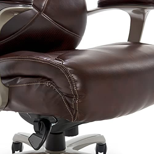 La-Z-Boy Cantania Executive Office Chair with AIR Lumbar Technology and Memory Foam Cushions, Ergonomic Office Chair with Brown Bonded Leather 6