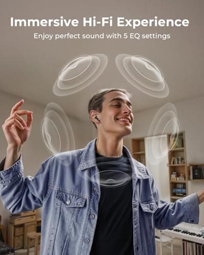 Wireless Earbuds, Ear Buds Active Noise Cancelling with Charging Case, 6.0 Bluetooth Earbuds with AI Clear Calls, 40H Playtime for Sports & Working, Stereo Sound Headphones for iPhone/Android/iPad 8