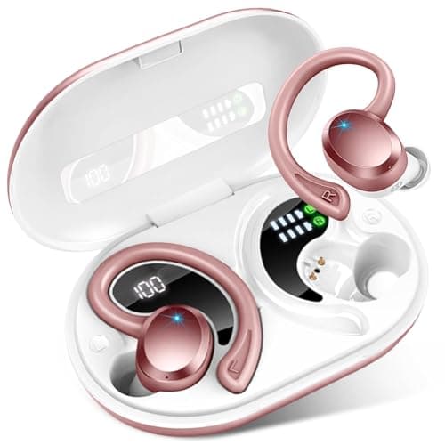 Wireless Earbuds Sport Bluetooth Headphones 5.4, 2025 Bluetooth Earbuds 4 HD Mic, Over-Ear Buds with Earhooks ENC Noise Canceling Earphones, 48Hrs Stereo, IP7 Waterproof Headset for Workout/Running
