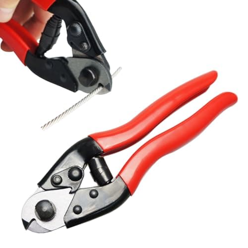 Muzata Cable Cutter Wire Cutter Heavy Duty Up to 1/8" 5/32" Stainless Steel Aircraft Wire Rope for Deck Railing Metal Fence Bicycle Brake Bike DIY Project CR12