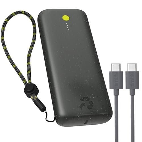 Nimble Champ Pro Portable Charger, 20,000mAh Power Bank with Cable, 65W Dual USB-C Fast Charging Battery Pack, Travel Essential Phone Power Bank for iPhone 17/16/15/14 Galaxy MacBook iPad Airpod Pixel