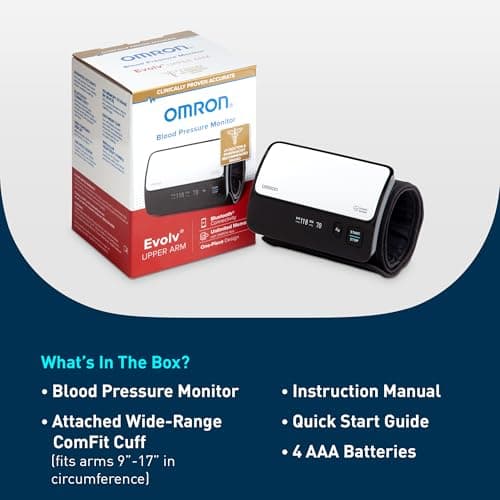 OMRON Evolv Wireless Blood Pressure Monitor for Home Use & Upper Arm Blood Pressure Cuff - #1 Doctor & Pharmacist Recommended Brand - Clinically Validated - Connect App 6