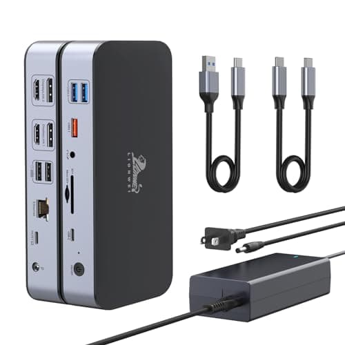 DisplayLink Docking Station,,15-in-1 DisplayLink Dock for MacBook M1/M1 and Windows ,2 HDMI Port ,2 DP Port, 120W DC Power Supply,6 USB Ports,2.5G Gigabit Ethernet, SD/Micro sd,Audio
