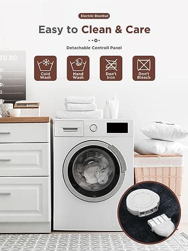 Electric Blanket Heated Throw,Double-Sided Flannel＆Sherpa Electric Throw with1-9 hrs Timer Auto-Off & 8 Heating Levels,ETL Certification,Machine Washable,Heated Protection Ultra Soft Warm 7