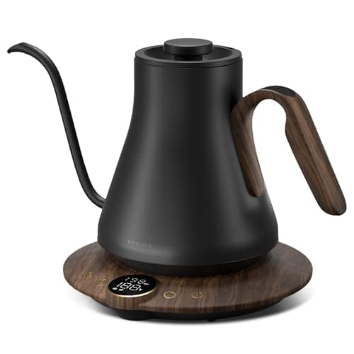 Electric Kettles, INTASTING Gooseneck Electric Kettle, ±1℉ Temperature Control, Stainless Steel Inner, Quick Heating, for Pour Over Coffee, Brew Tea, Boil Hot Water, 0.9L (Glossy Black)