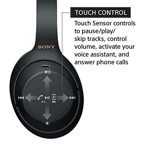 Sony WH-1000XM4 Wireless Premium Noise Canceling Overhead Headphones with Mic for Phone-Call and Alexa Voice Control, Black WH1000XM4 5