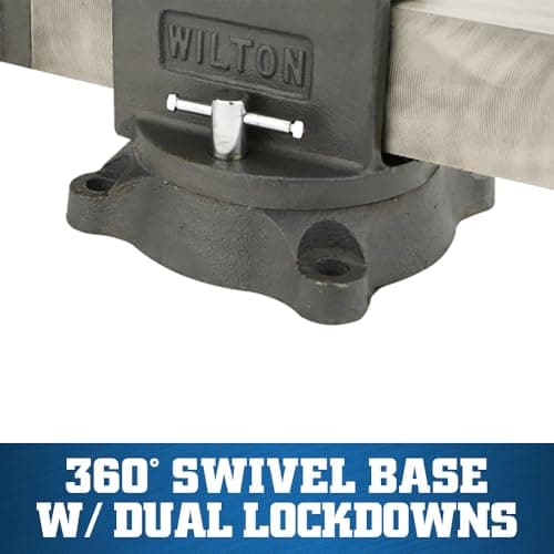 Wilton Shop Bench Vise, 8" Jaw Width, 8" Max Jaw Opening, 4" Throat (Model WS8), gray 5