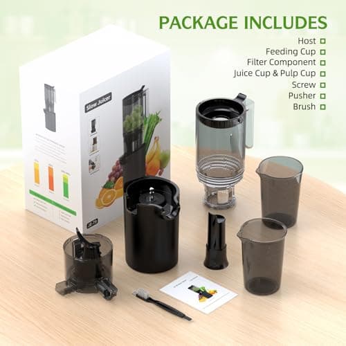 Juicer Machines, Cold Press Juicer with 5.4" Extra Large Feed Chute, Slow Masticating juicer for Whole Vegetables and Fruits, High Juice Yield, Easy to Clean. 8