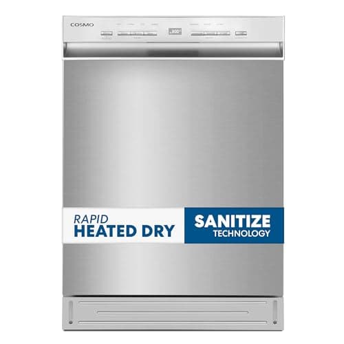 COSMO COS-DWD24FBR 24 in. Front Control Built-In Tall Tub Dishwasher in Fingerprint Resistant Stainless Steel