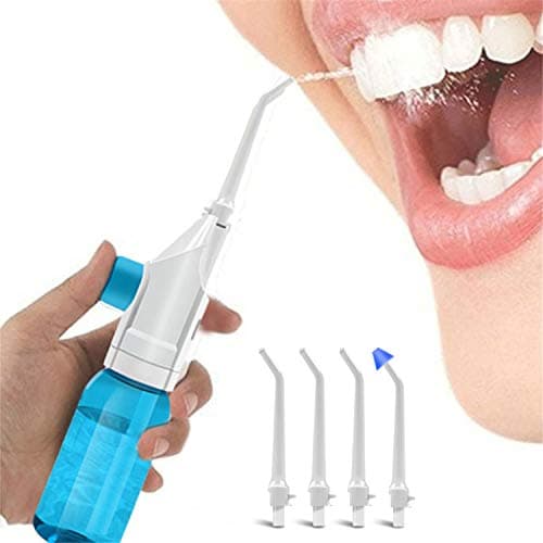 Portable Oral Irrigator Water Flosser Dental Water Toothbrush Toothpick Nasal Irrigator Implement Teeth Cleaner Water Flossers for Teeth,Home Travel Water Flosser with 4pcs Nozzles