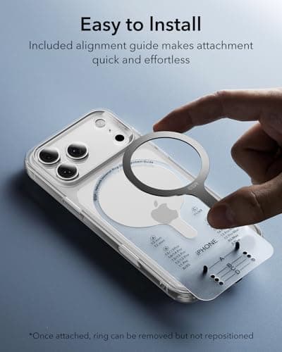 ESR for MagSafe Sticker, MagSafe Ring, 2 Pack Metal Ring for Phone case, Universal Wireless Charger Conversion Kit for iPhone 17/17e/16/16e/15/14/13/12/11, Samsung Galaxy, Google Pixel 10, Black 7