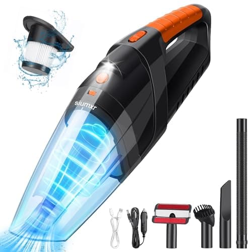 siumxr Handheld Vacuum Cordless,Powerful Suction 30Mins Long Runtime, Dust Busters Cordless Rechargeable with Two Washable Filters,Wet and Dry Hand Held Vacuum Cordless for Home, Car or Office
