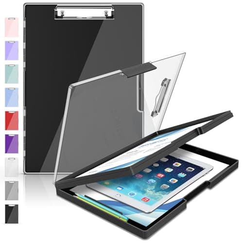 Sooez Clipboard with Storage, Heavy Duty Cleaview Clip Boards 8.5x11 with Dual Storage, Dry Erase Plastic Nursing Clipboard, High Capacity Clipboards Folder for Teacher Nurse, School & Office Supplies