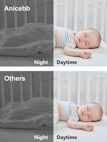 Anicebb 5" HD Video Baby Monitor with Camera and Audio, No WiFi Hack-Proof Security, Remote Pan-Tilt-Zoom, 100-Hour Battery Life in VOX Mode, 1000ft Range, Night Vision, Temperature & Cry Alerts 6