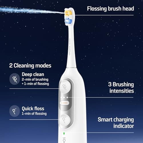 Soocas NEOS II - 2-in-1 Electric Toothbrush and Water Flosser, Advanced Electric Toothbrush for Adults, Portable Oral Irrigator, Travel-Friendly Water Flosser, Effective Plaque Removal, Pearl White 5