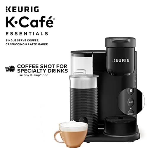 K-Cafe Essentials Single Serve K-Cup Pod Coffee, Latte and Cappuccino Maker, Black 9