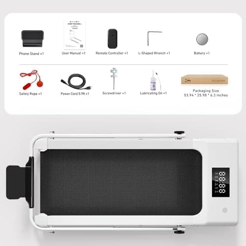 DeerRun Foldable Walking Pad Treadmill for Home & Office, Under Desk Walking Pad Treadmill with 9% Manual Incline and Handlebar, 0.6–7.5 MPH, 300 lb Capacity, App & Remote Control 7