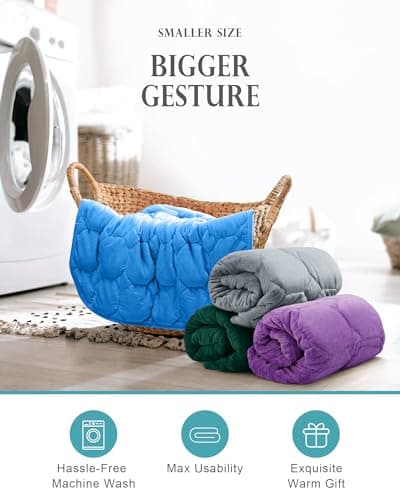 Cottonblue Weighted Blanket 7lbs for Adults, Luxury Crystal Velvet Weighted Lap Blanket for Relaxation, Lounging, Sleeping & Travel -Household Machine Washable, Pink, 29" x 24" 8